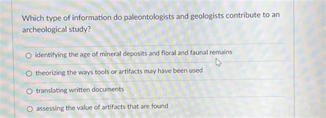 Which type of information do paleontologists and | Chegg.com