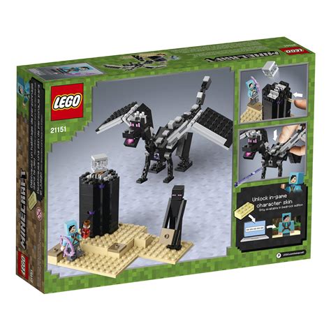 LEGO Minecraft The End Battle 21151 Ender Dragon Building Kit Includes Dragon Slayer and ...