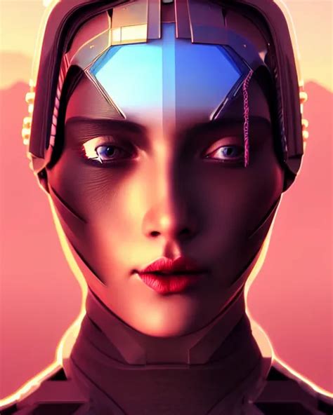 portrait of a feminine symmetric beautiful sci - fi | Stable Diffusion ...