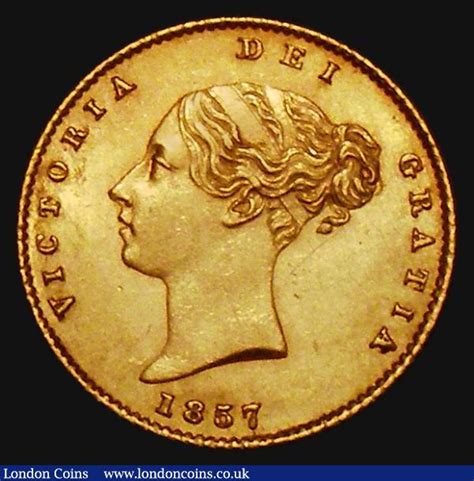 Half Sovereign 1857 Marsh 431 UNC the obverse prooflike, the odd tin : A177 L1621 : Auction Prices