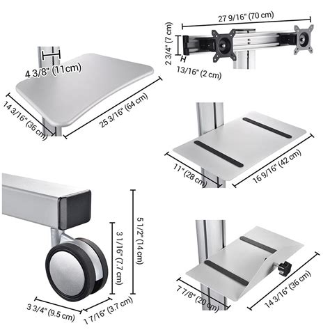 Mobile Computer Cart with Power Dual Monitor Mount – The Display Outlet