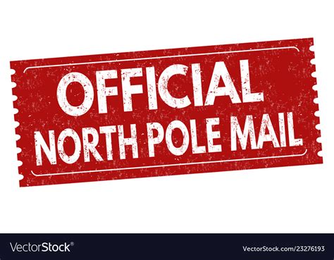 Official north pole mail sign or stamp Royalty Free Vector