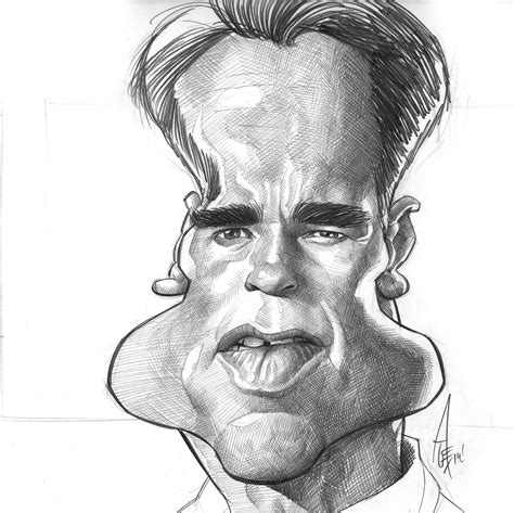 a caricature drawing of a man making a face with his mouth open and tongue out