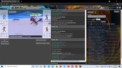 i was just playing pokemon showdown gen 8 ramdom free for all it was ...