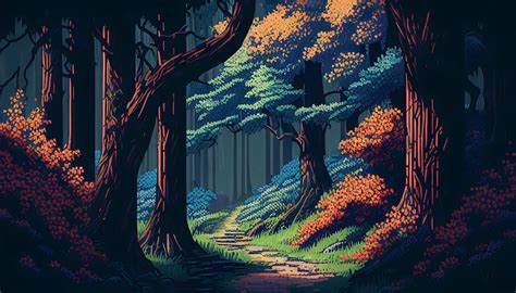 5 Pixel Art Enchanted Forest Background Assets 4k Wallpaper Perfect for Any V-tuber Starting Out ...