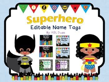 Superhero Editable Name Tags by KDL Divas | Teachers Pay Teachers