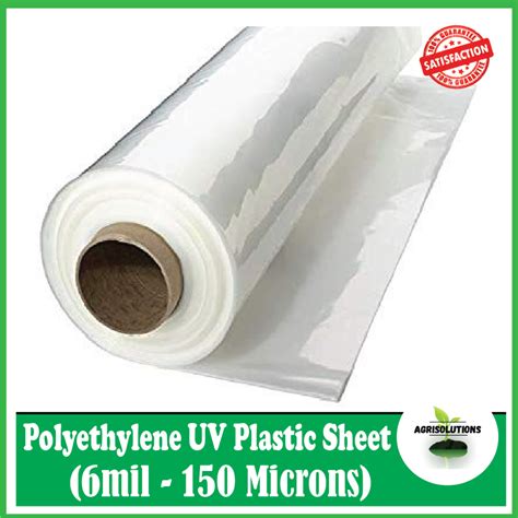 Polyethylene UV Plastic Sheet (6 mil - 150 Microns) - 9ft x 5 Meter For ...