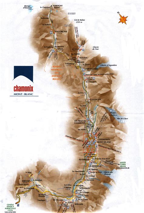 Chamonix Valley Maps - Road Maps in Chamonix, Mountain Maps