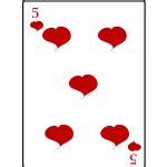 Five of Clubs funky playing card vector graphics | Free SVG