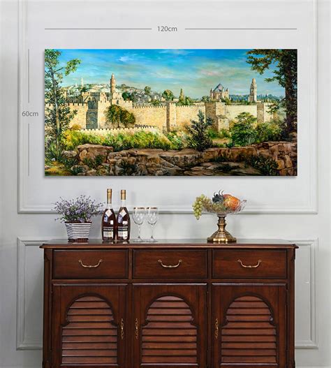 Jerusalem Wall/jerusalem Landscape/realistic Judaica Wall Art/jewish ...