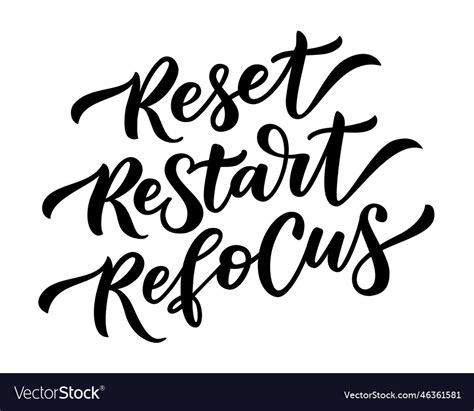 Reset restart refocus motivation quote Royalty Free Vector