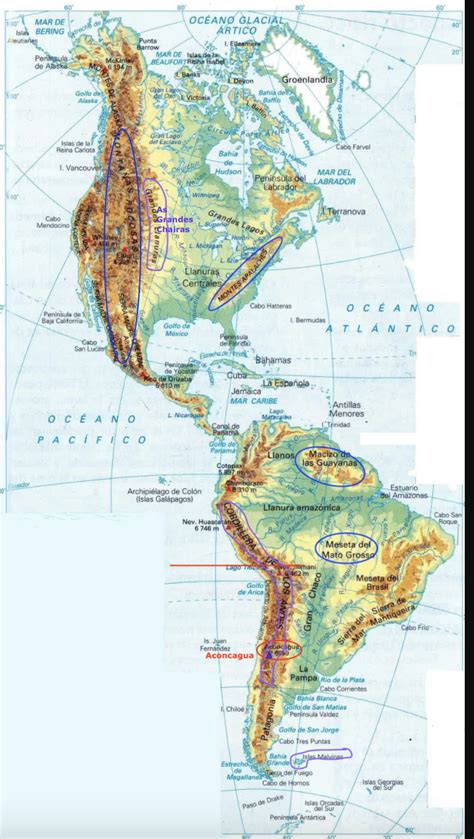 Largo Sicilia Ennegrecer mapa de america con sus principales rios ...