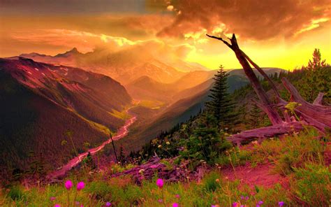 Mountain valley sunset | Stunning Scenery | Pinterest