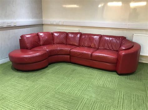 Red leather chaise corner sofa Quality suites and sofas | in Cambuslang, Glasgow | Gumtree