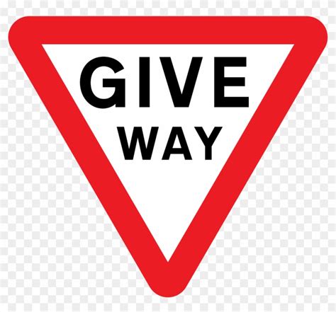 Uk Traffic Sign - Uk Road Sign Give Way - Free Transparent PNG Clipart Images Download