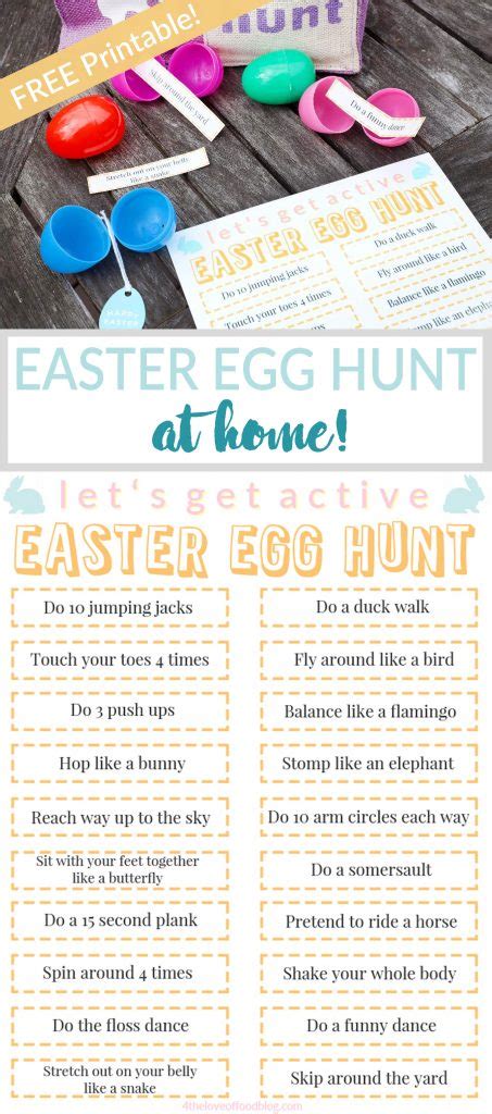 Kids Get Active Easter Egg Hunt | Free Printable Activity - For the Love of Food