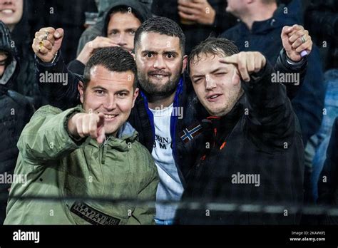 Rotterdam - Supporters of Feyenoord during the match between Feyenoord v Lazio Roma at Stadion ...