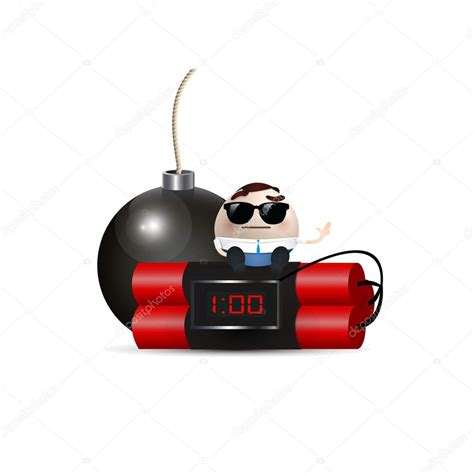 Businessman cartoon sitting on a time TNT bomb — Stock Vector © kues #65275229