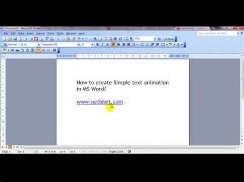 MS word Simple text animation - YouTube