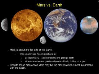 PPT - Earth Mars Comparisons PowerPoint Presentation - ID:5950585