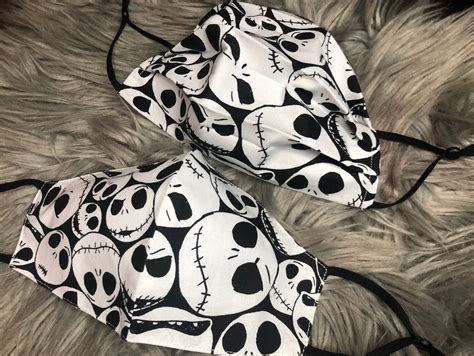 Jack Skellington Face Mask Reusable and Washable with filter | Etsy