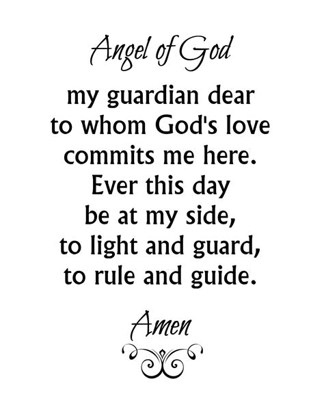 Angel of God Prayer Print, Guardian Angel Prayer, 5x7 8x10 Christian Art, Catholic Prayer, Angel ...