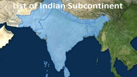 List of Indian Subcontinent