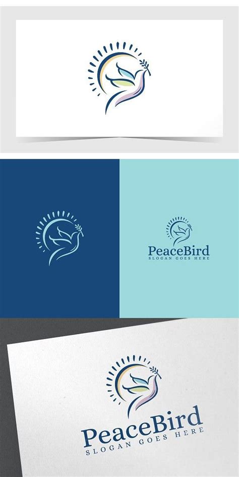 the logo for peace bird is shown in three different colors and font ...