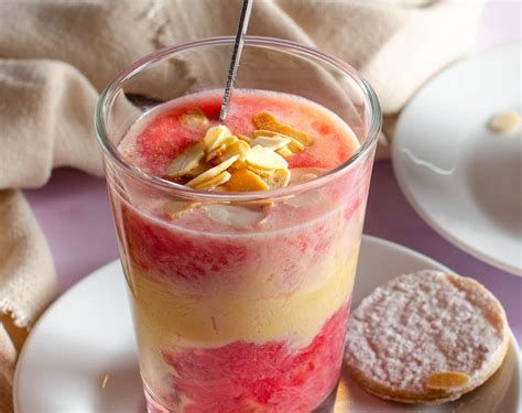 rhubarb & custard layered dessert - Lost in Food