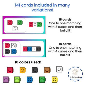 Linking Cubes | Connecting Cubes Patterns by Little Monkey Scholars
