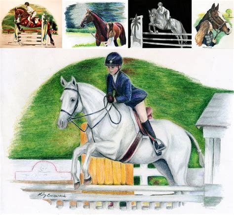 Horse And Rider Art Custom Horse Portraits Colored Pencil | Etsy