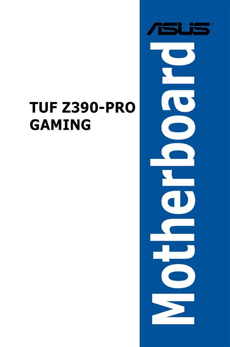 ASUS TUF Z390-PRO GAMING MANUAL Pdf Download | ManualsLib