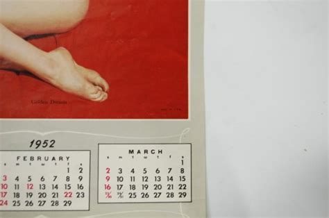 1952 Marilyn Monroe Calendar With 3 Sheets : Lot 2E