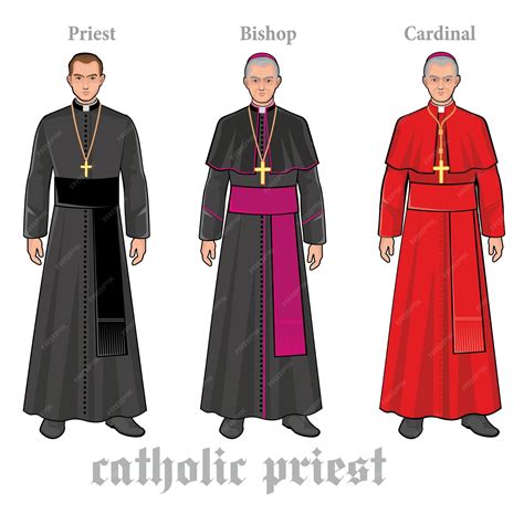 Premium Vector | Catholic priest in robes flat illustration