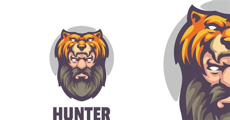 Hunter Mascot Logo Design by Aary_Studio on Envato Elements