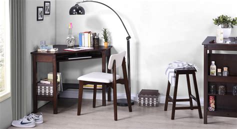 Collins Solid Wood Study Table in Dark Walnut Finish - Urban Ladder