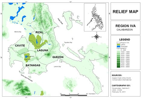 Calabarzon Physical Map