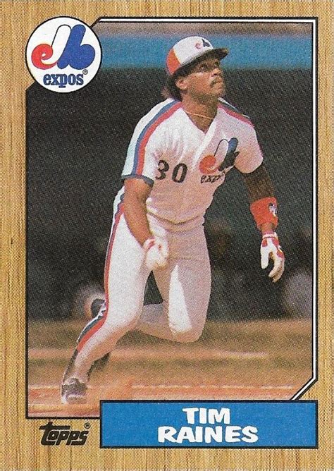 Tim Raines 1987 Topps #30 Montreal Expos Baseball Card