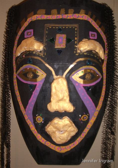 "Female African Warrior Mask" by Jennifer Ingram | Redbubble