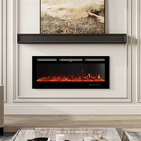 50/ 60 Inch Wall Mounted Fireplace with 9 Flame Colours – Smallbee UK