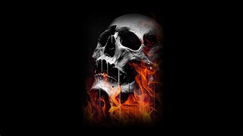 HD wallpaper: Dark, Skull, black background, human skeleton, studio ...