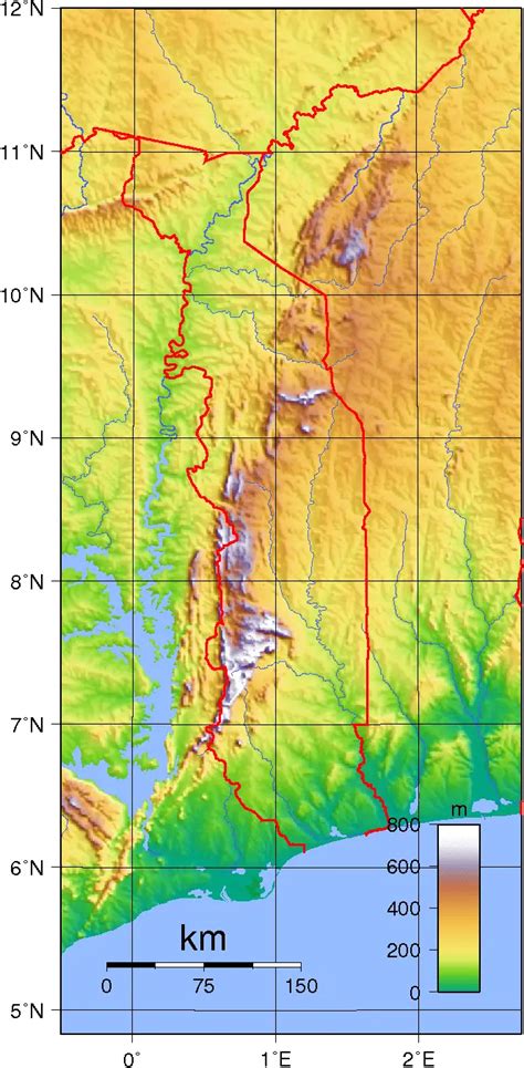 Togo Topography • Mapsof.net