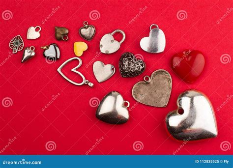 Heart Shaped Jewelry In Many Colors And Sizes Stock Image - Image of jewelry, love: 112835525