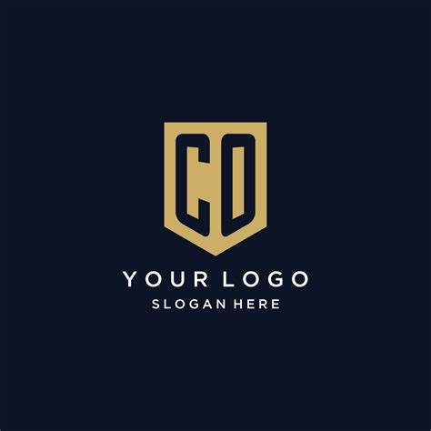 CO monogram initials logo design with shield icon 15443163 Vector Art at Vecteezy