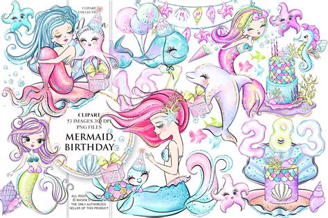 MERMAID BIRTHDAY clipart