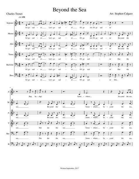 Beyond The Sea - Robbie Williams (SSATBB) sheet music for Piano download free in PDF or MIDI