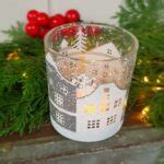Small clear Scandinavian Christmas snowy street scene candle holder by Gisela Graham ...