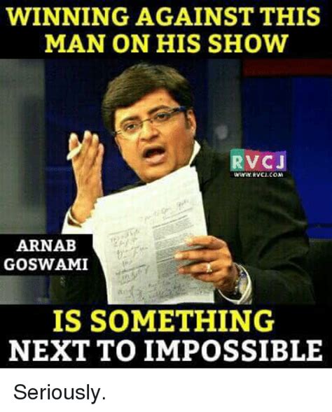 WINNING AGAINST THIS MAN ON HIS SHOW RvCJ ARNAB GOSWAMI IS SOMETHING ...