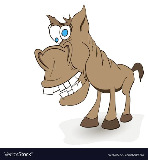 Fun crazy horse with protruding teeth and hoof Vector Image