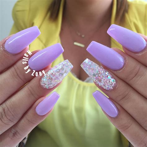 Purple nails gel acrylic | Purple acrylic nails, Purple nails, Nail designs summer acrylic